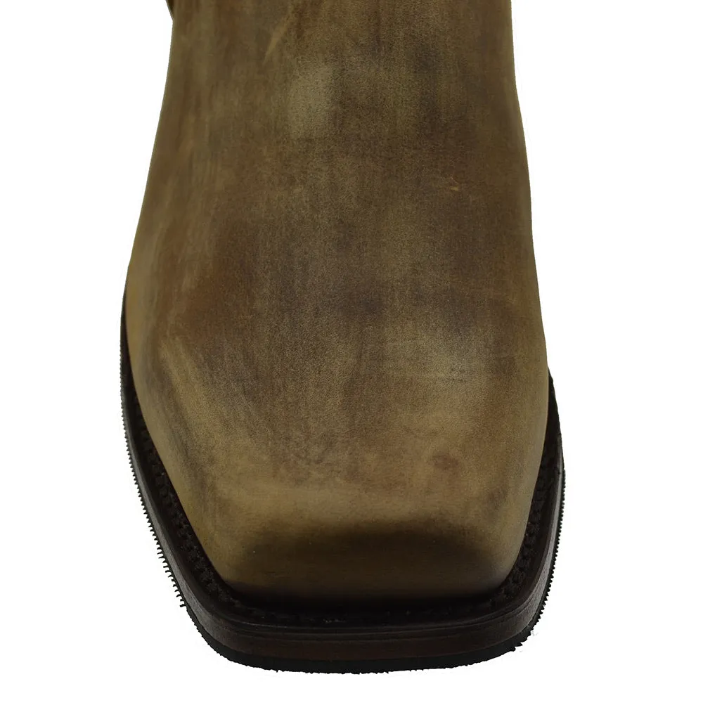 Men's Biker Boots Sendra 8286 Harness Mad Dog Tang Leather Cuban Heel