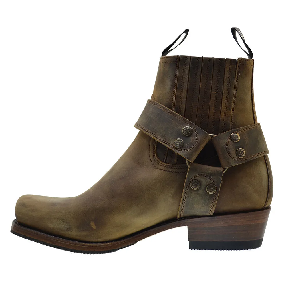 Men's Biker Boots Sendra 8286 Harness Mad Dog Tang Leather Cuban Heel