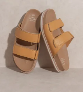 OASIS SOCIETY Sienna Cognac - Double Strap Slide Sandals
