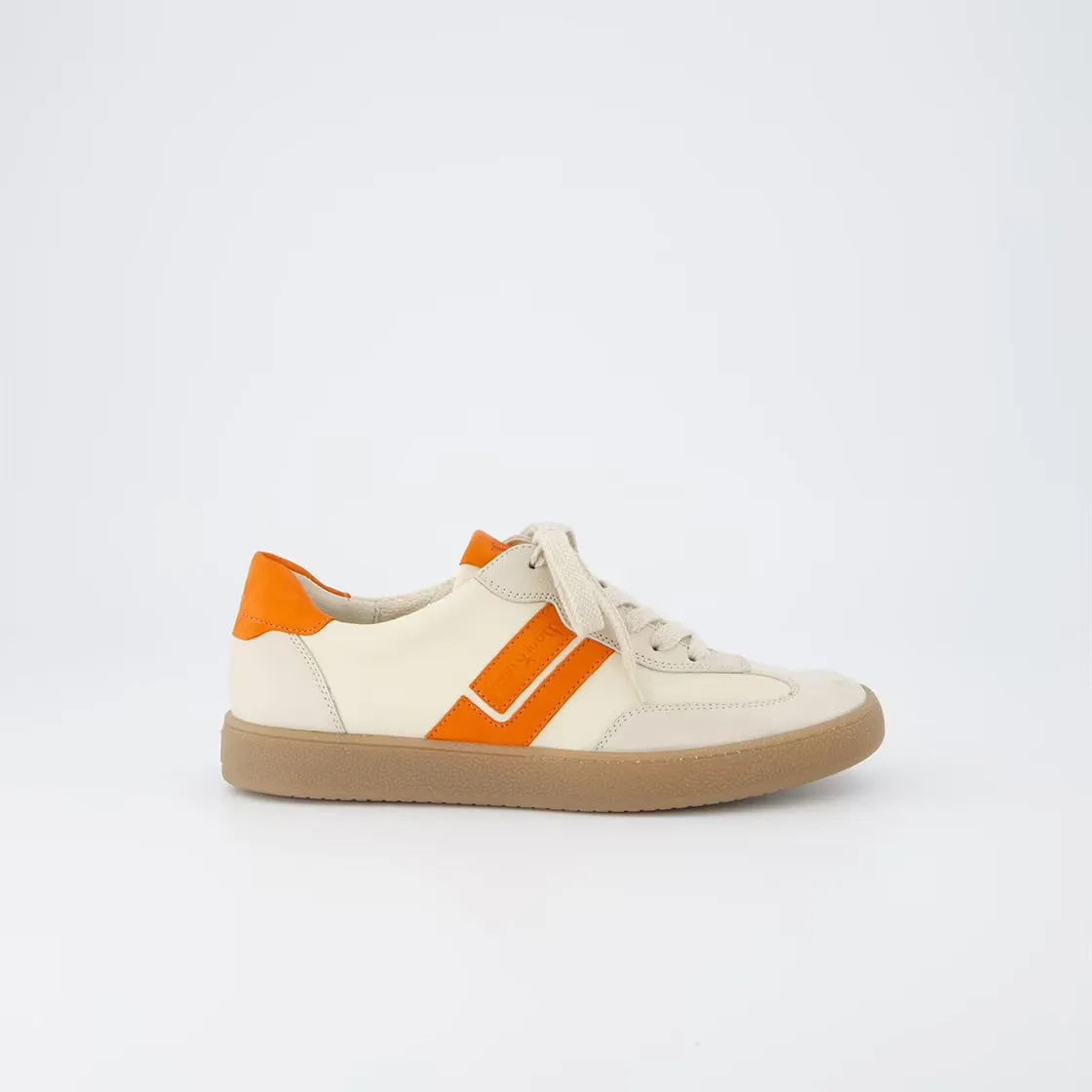 Paul Green - 5437 Cream and Orange Retro Trainer