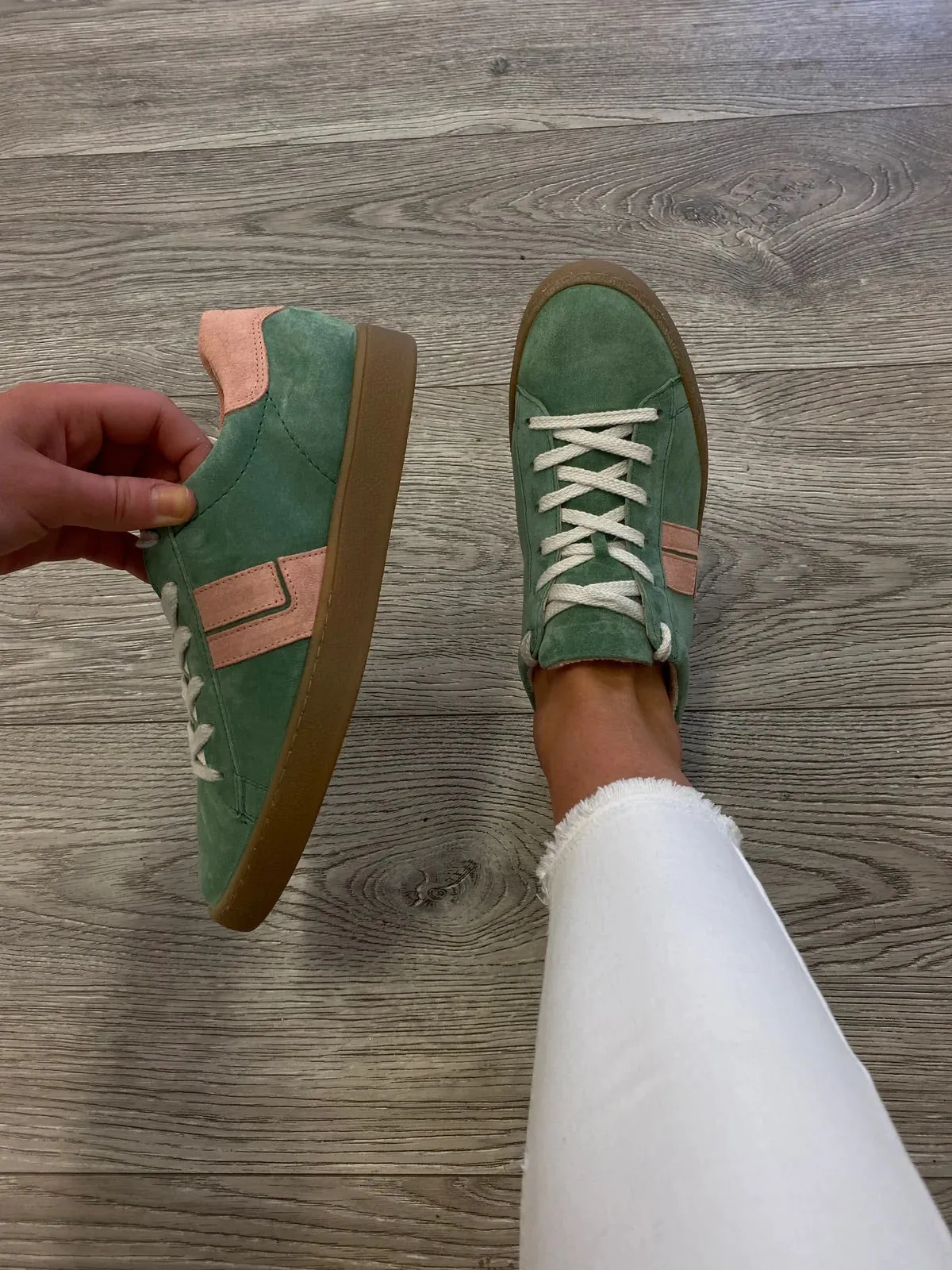 Paul Green - 5464 Green and Pink Retro Trainer