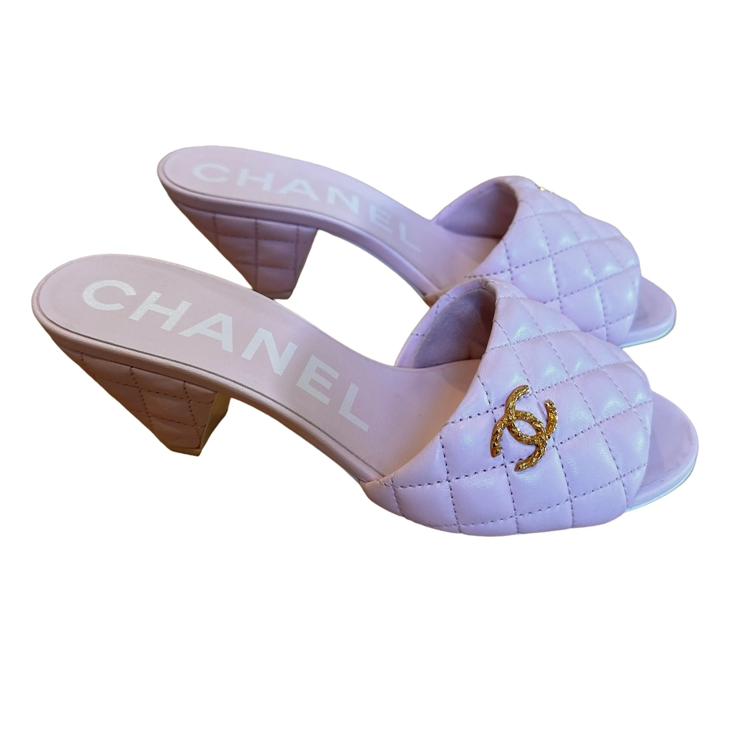 Pink Quilted Sandals - 7