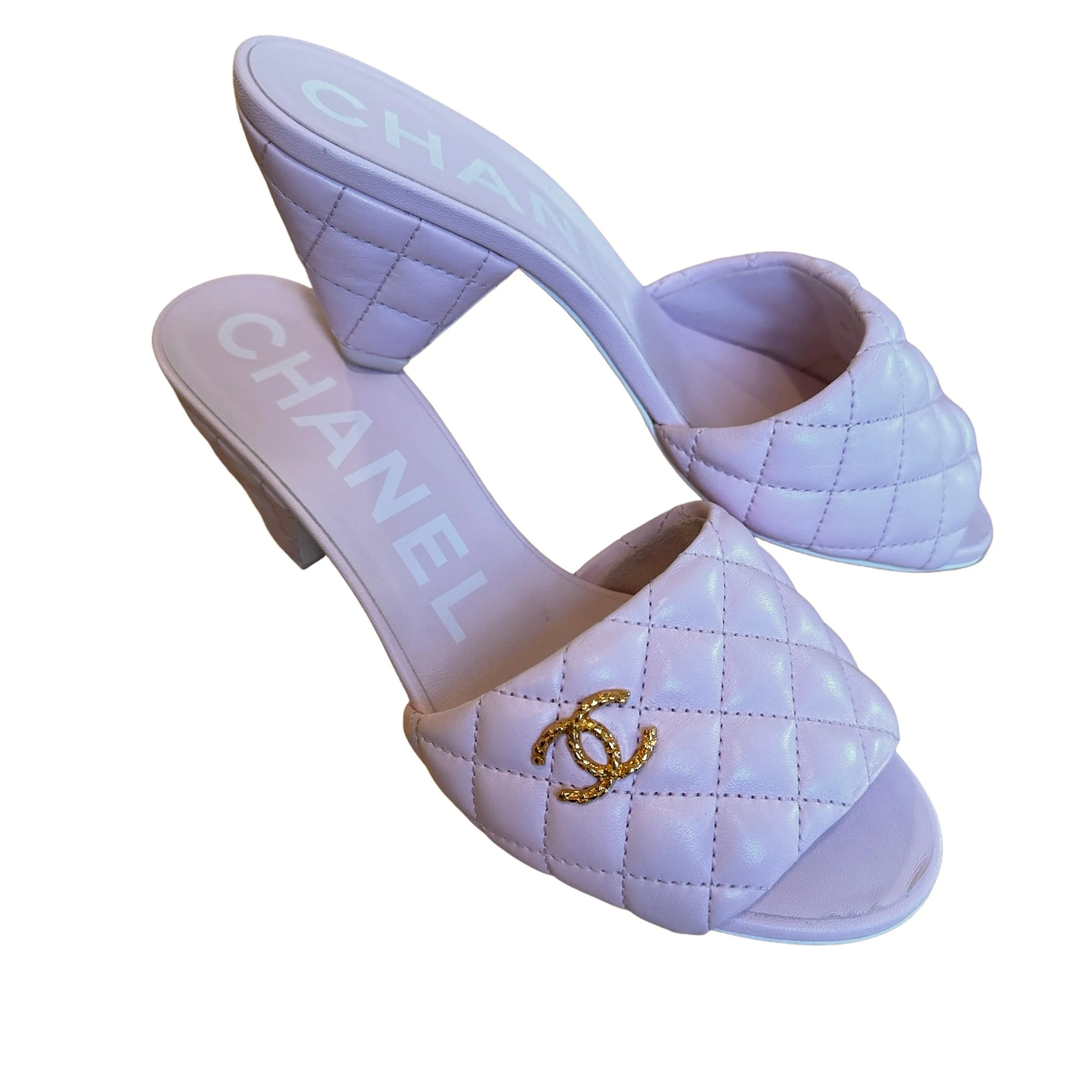 Pink Quilted Sandals - 7