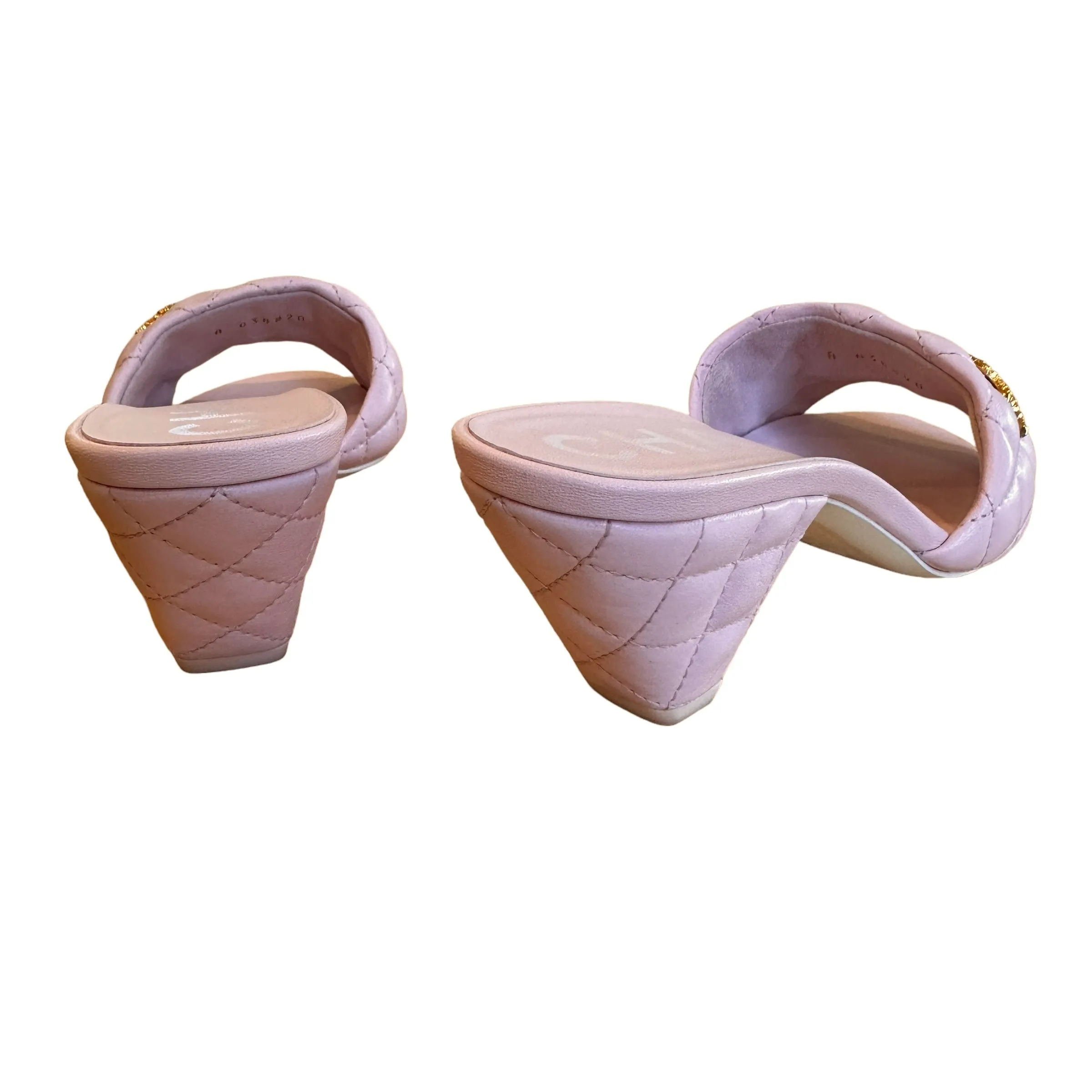 Pink Quilted Sandals - 7