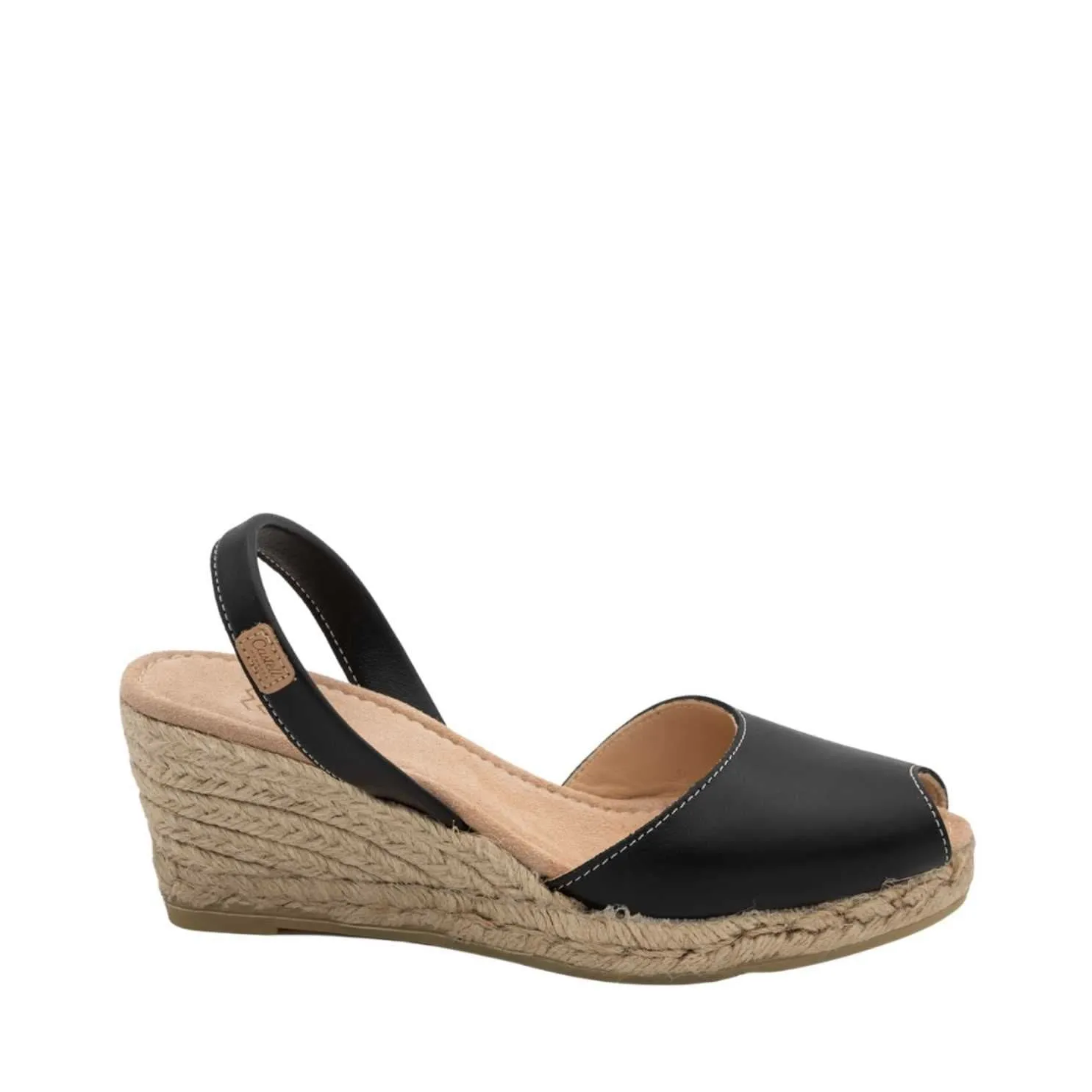 Plain Open Toe Leather Espadrille - 2006 Frida Ciervo 5C