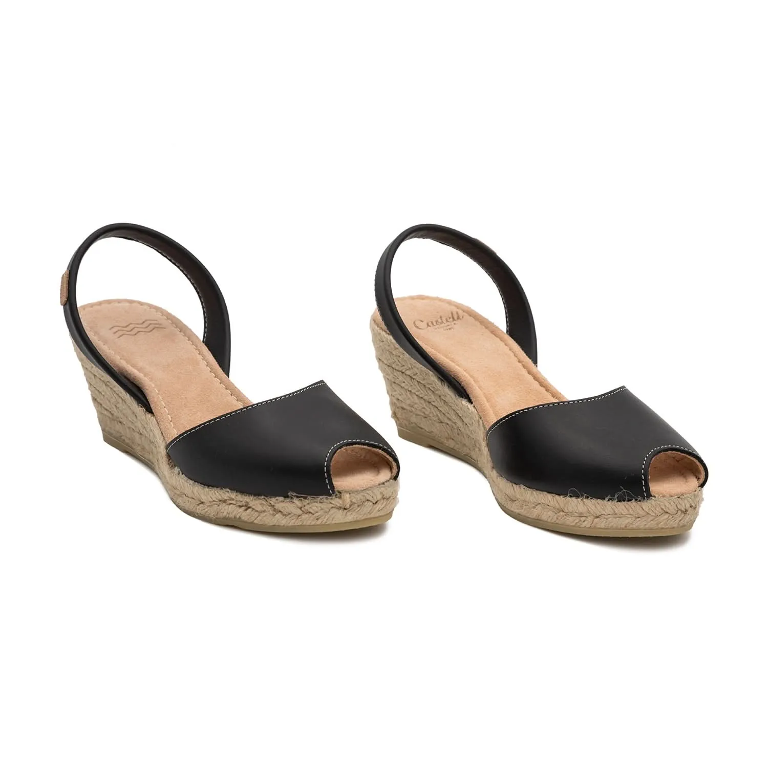 Plain Open Toe Leather Espadrille - 2006 Frida Ciervo 5C