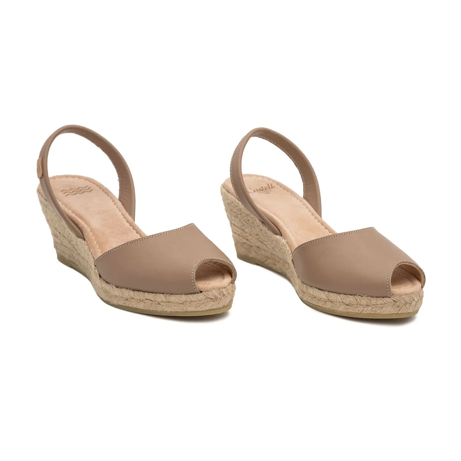 Plain Open Toe Leather Espadrille - 2006 Frida Ciervo 5C