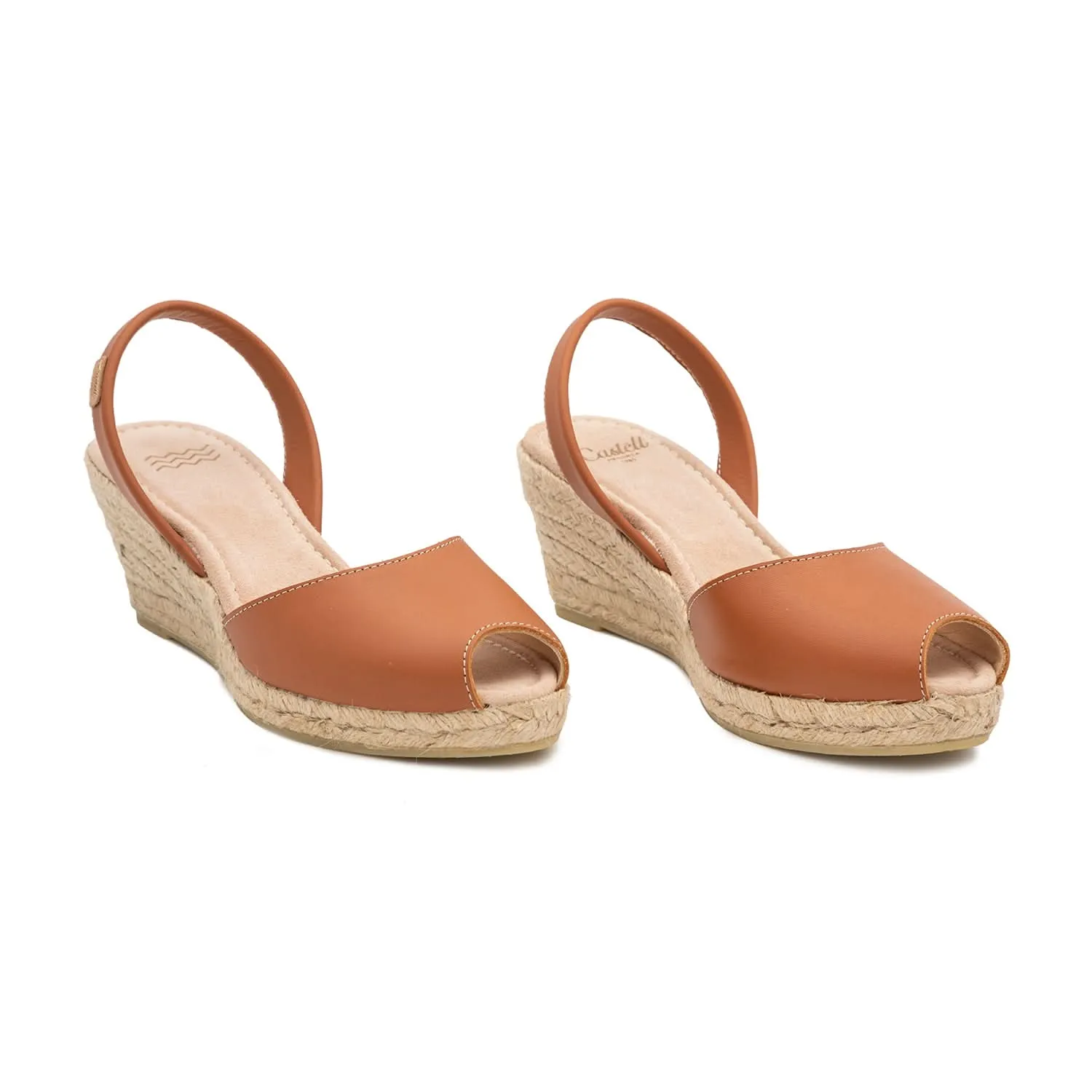 Plain Open Toe Leather Espadrille - 2006 Frida Ciervo 5C