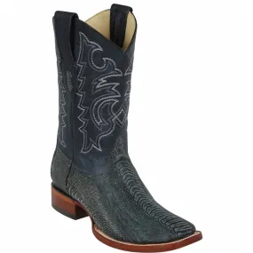 Rustic Blue Ostrich Leg Boots