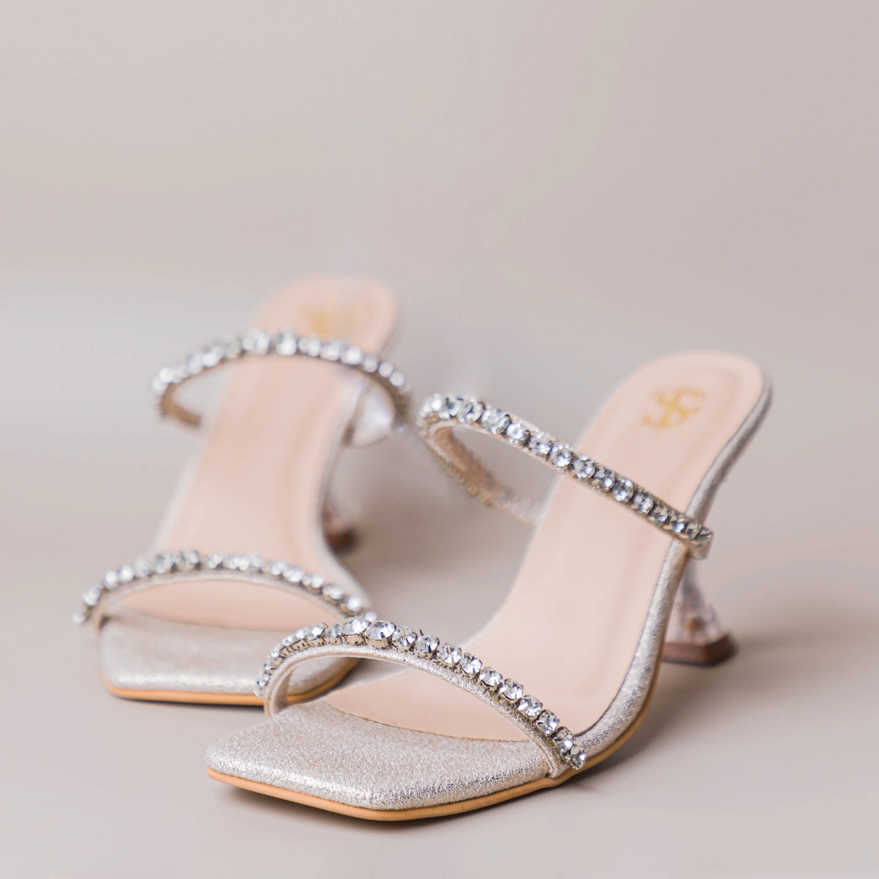 Saisha Diamond Glass Heels