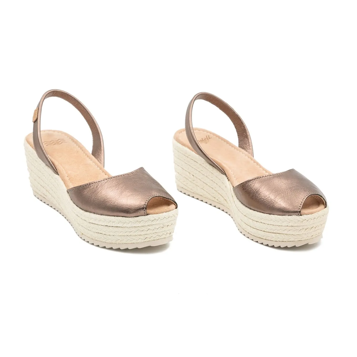 Standard Leather Menorcan Sandal With Metallic Touch For Women  2580 Vico Las Vegas