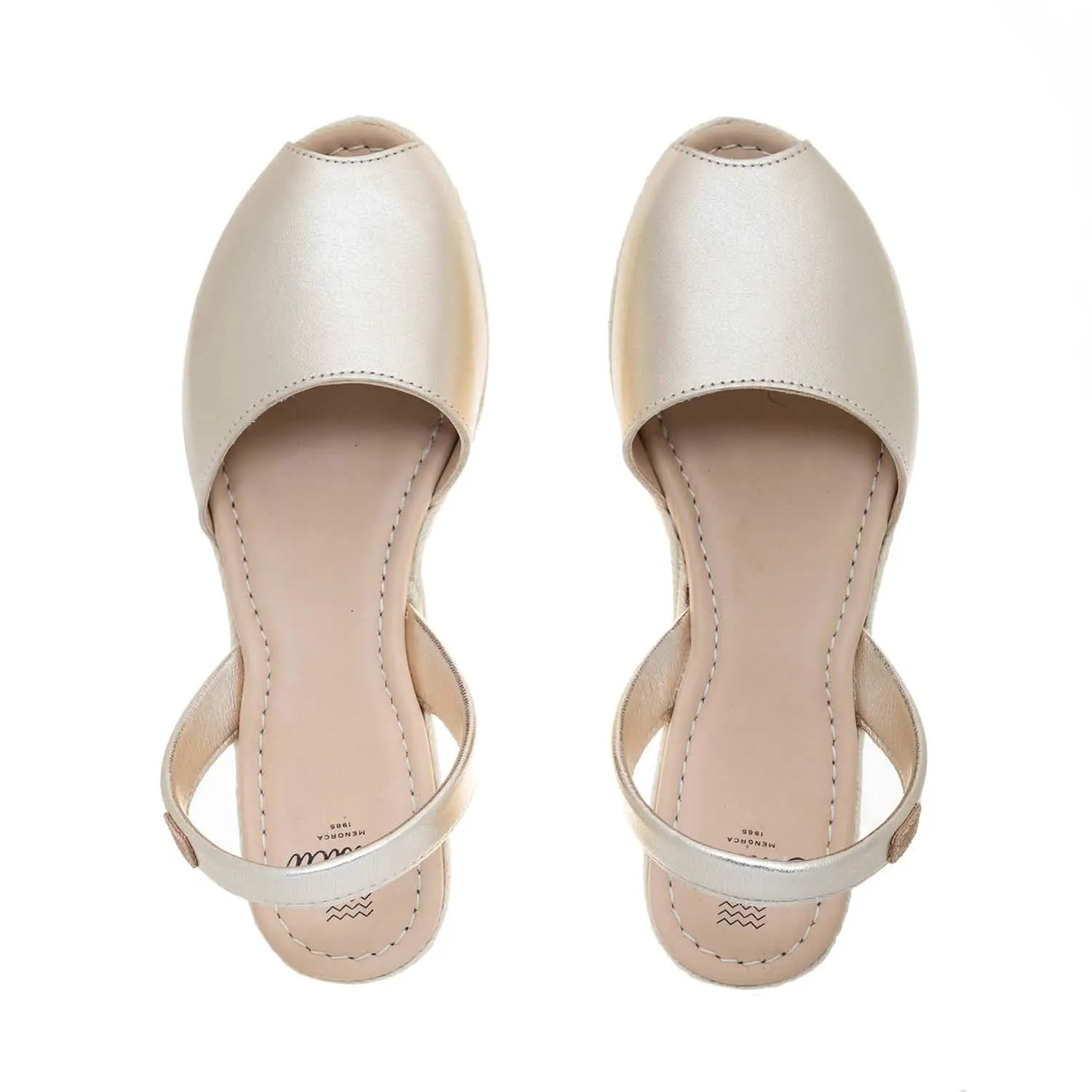 Standard Leather Menorcan Sandal With Metallic Touch For Women - Toy 2176 Metallic
