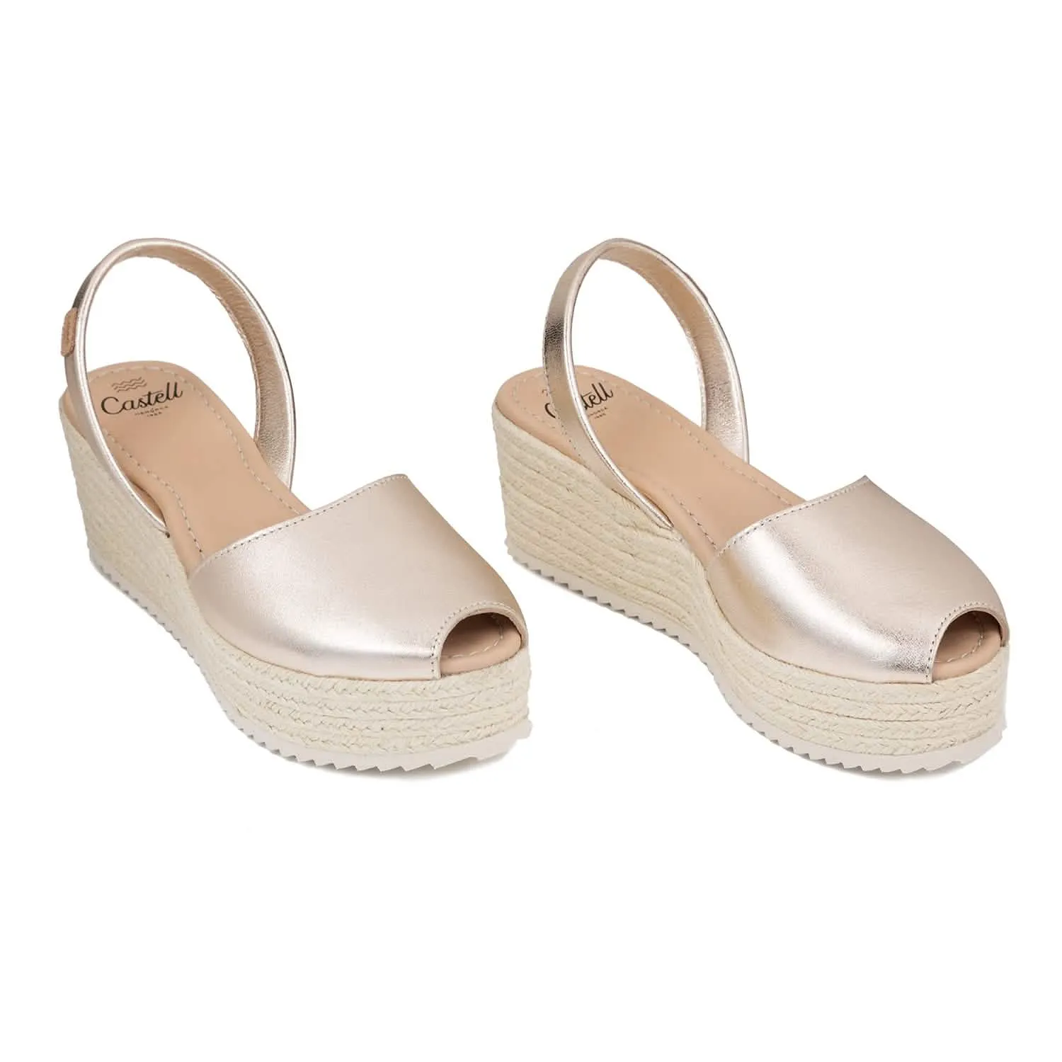 Standard Leather Menorcan Sandal With Metallic Touch For Women - Toy 2176 Metallic
