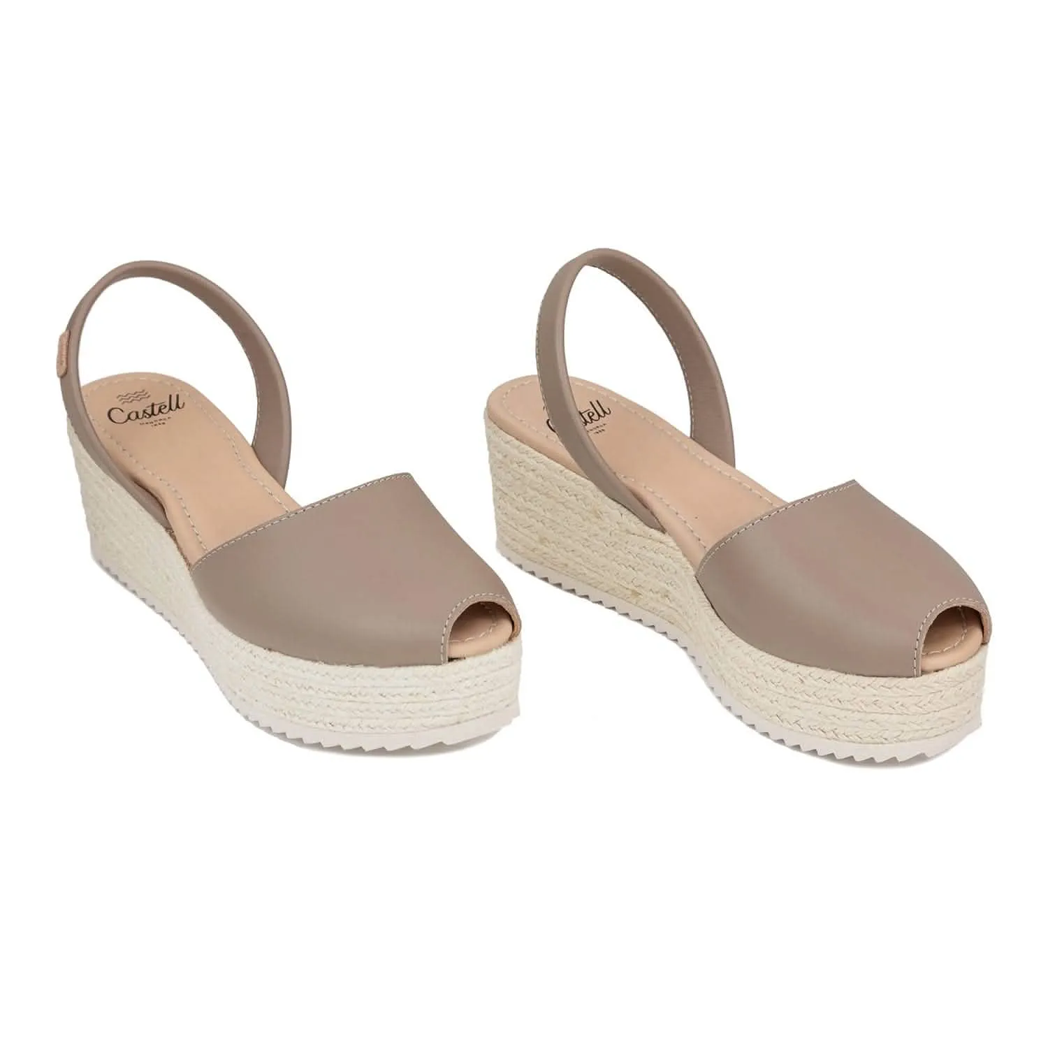 Standard Open Toe Menorcan Sandal In Leather For Women - Toy 2176 Ciervo