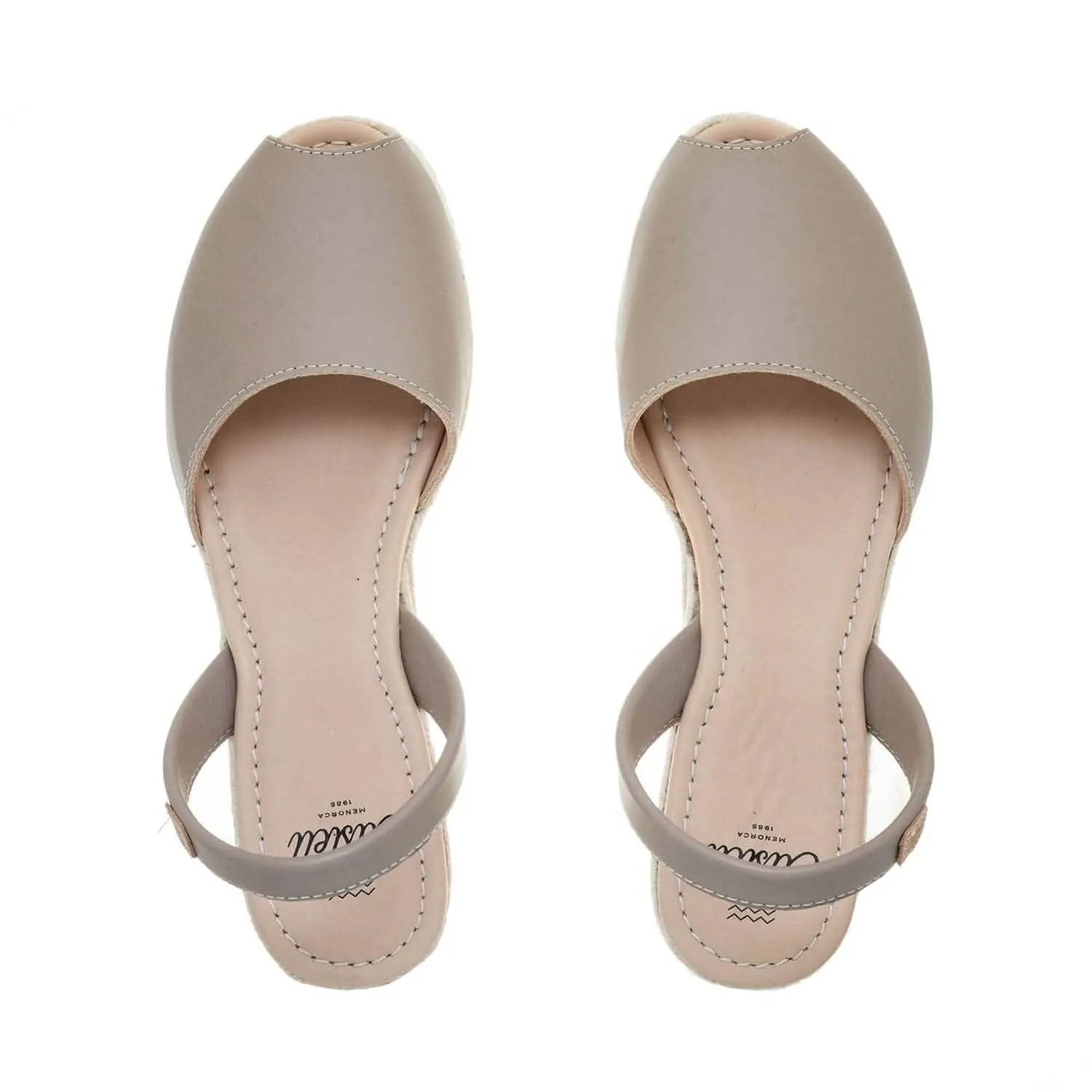 Standard Open Toe Menorcan Sandal In Leather For Women - Toy 2176 Ciervo