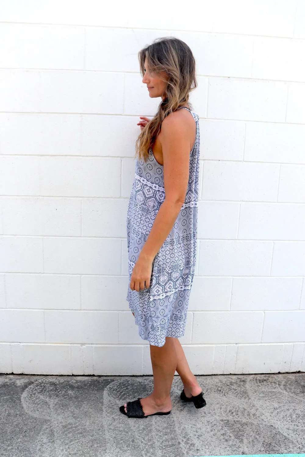 Tahiti Dress in Aztec Grey