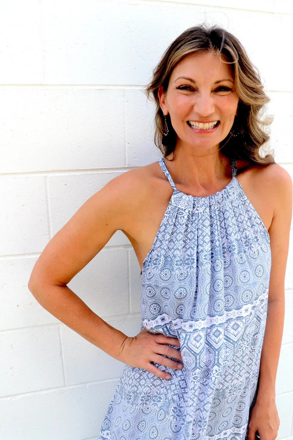 Tahiti Dress in Aztec Grey