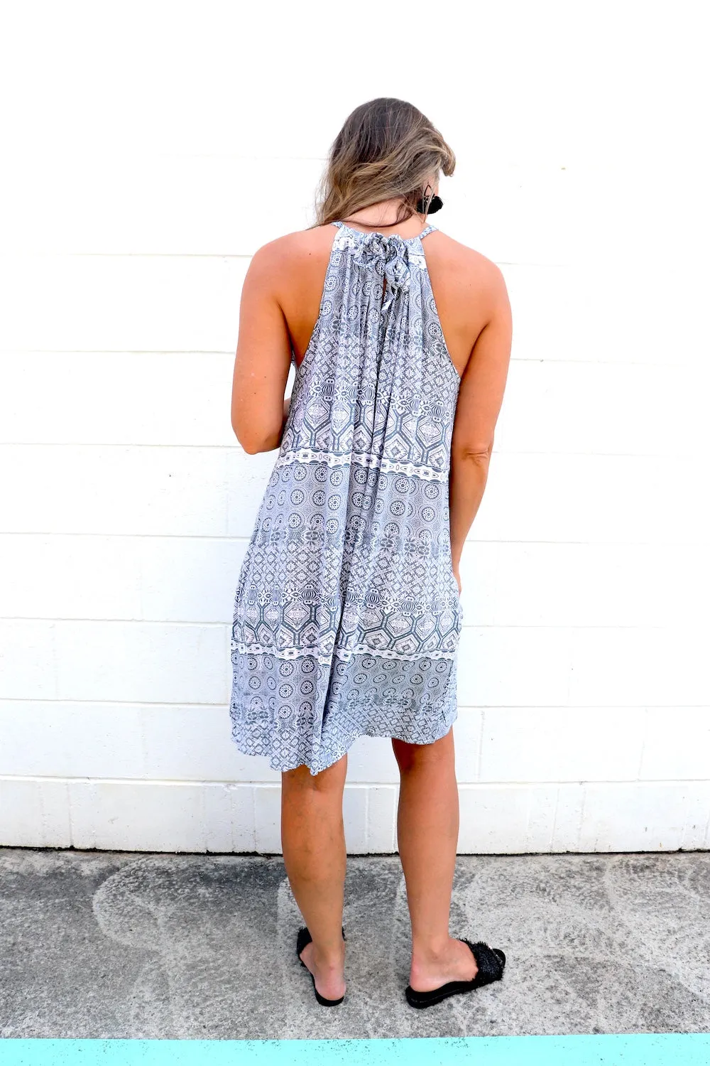 Tahiti Dress in Aztec Grey