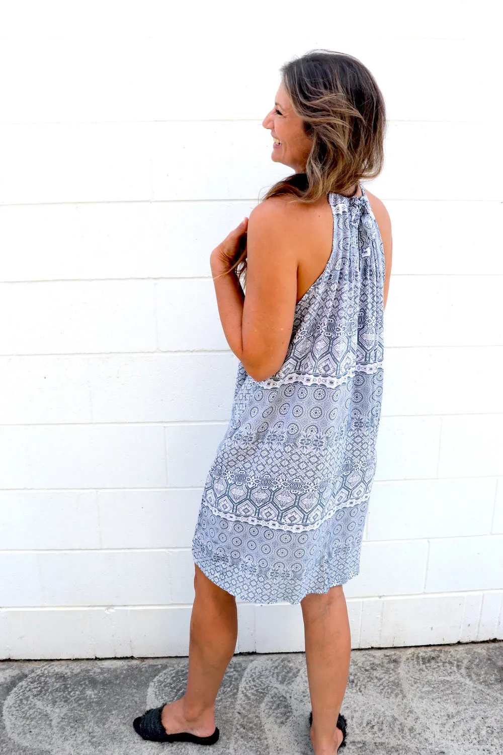 Tahiti Dress in Aztec Grey