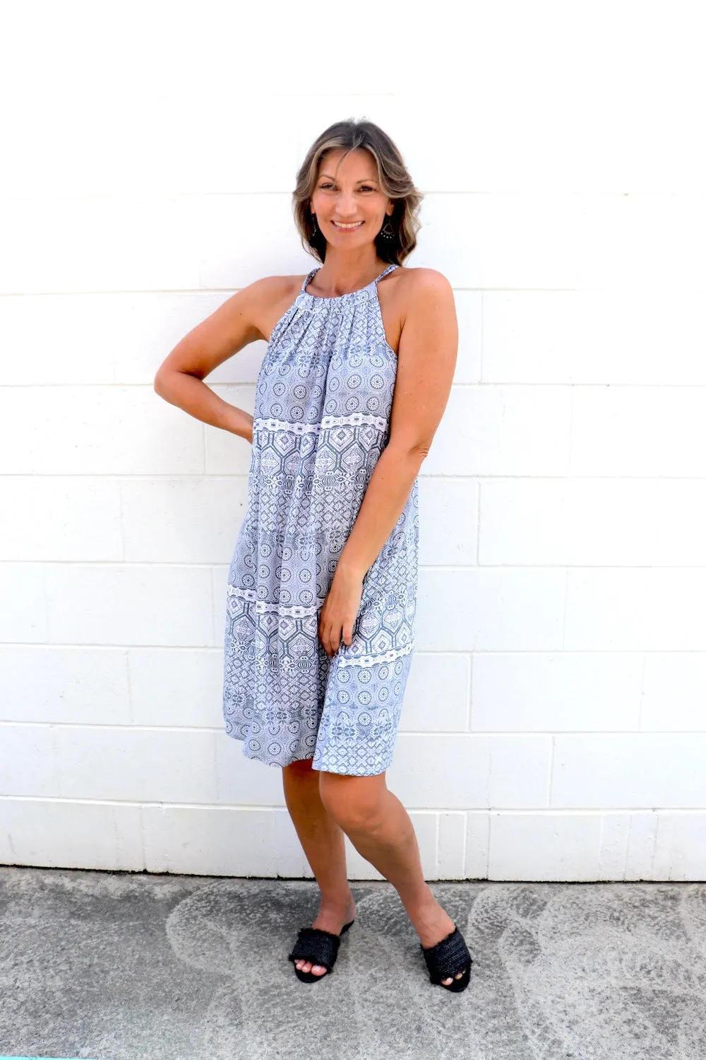 Tahiti Dress in Aztec Grey