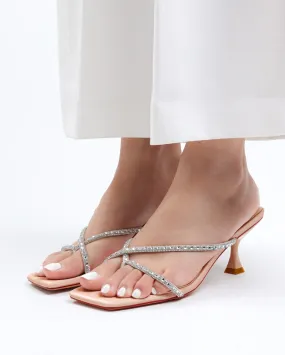 Taiyu - Women's Diamond Embellished Mules