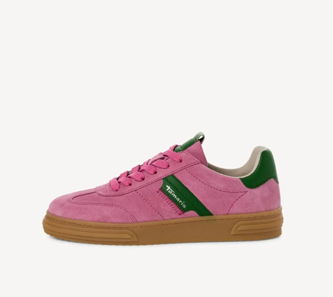 Tamaris - 23788 Pink & Green Retro Trainer