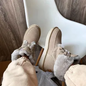 Ultra-warm Plush Fur Winter Lace-Up Snow Boots