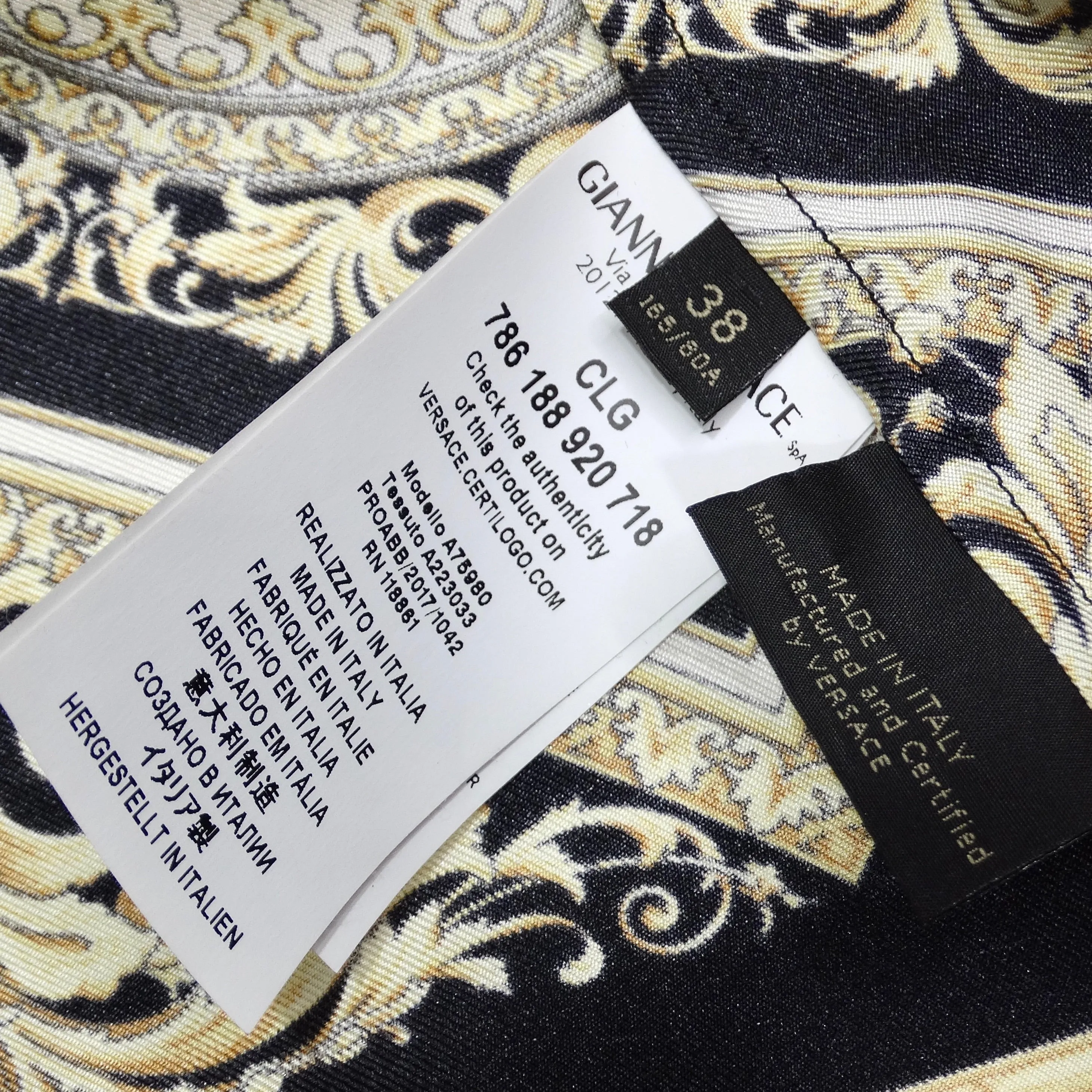 Versace Silk Baroque Button Up Shirt